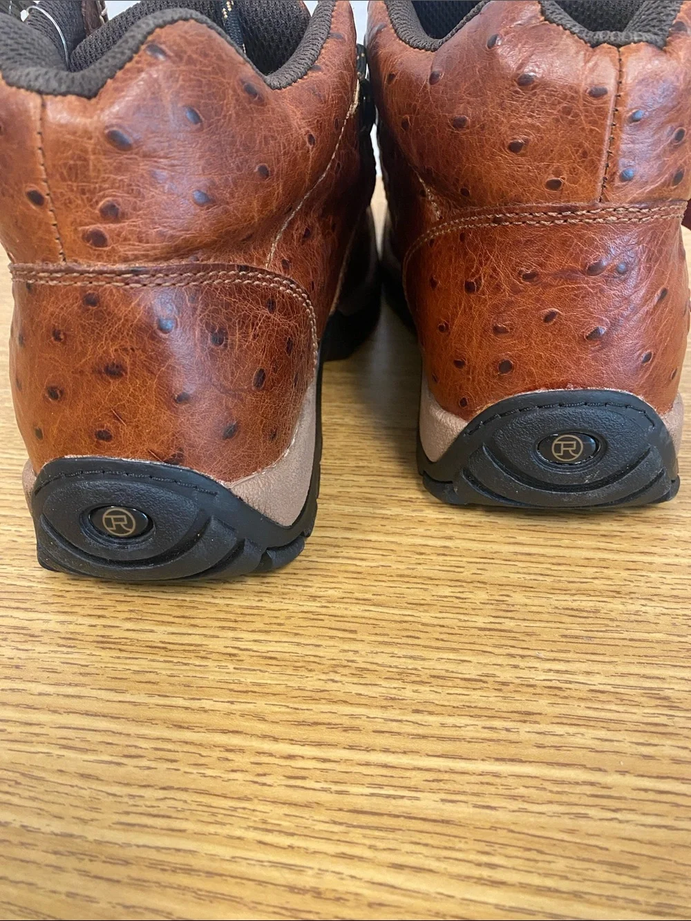 Roper Men's Stirrup Ostrich Print Moc Toe Chukka Boots